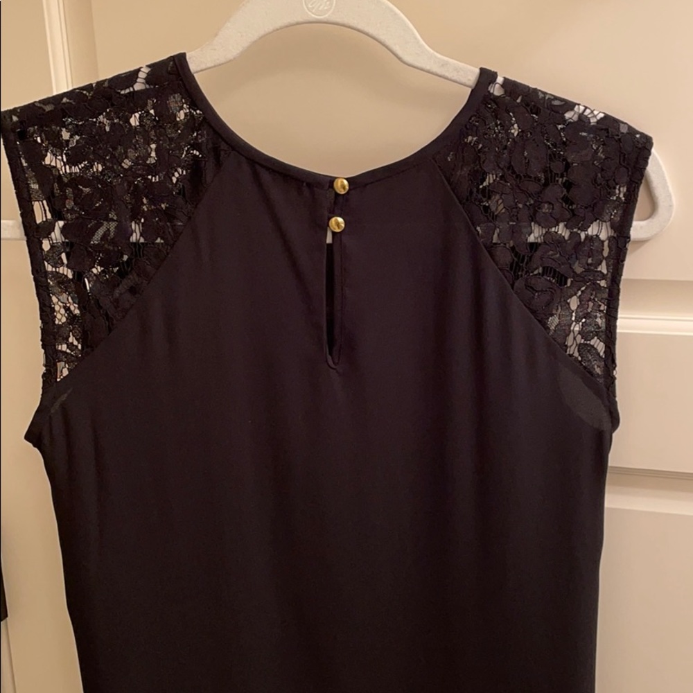 J. Crew black Floral Lace Shoulder Top - Picture 5 of 9